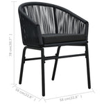 Space Saving Garden Chairs 2 pcs Black Home Use Modern Living