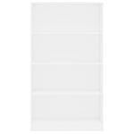 4-Tier Book Cabinet White, Chipboard