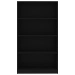 4-Tier Book Cabinet Black, Chipboard