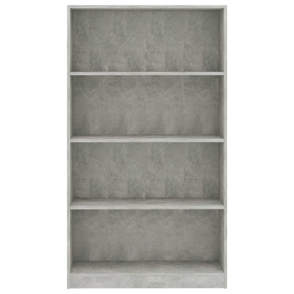 4-Tier Book Cabinet Concrete Grey, Chipboard