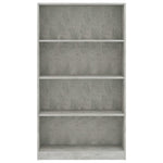 4-Tier Book Cabinet Concrete Grey, Chipboard