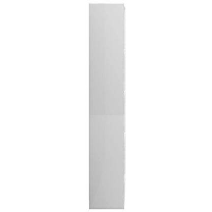 4-Tier Book Cabinet High Gloss White, Chipboard
