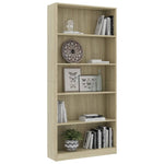 5-Tier Book Cabinet Sonoma Oak 80x24x175 cm Chipboard
