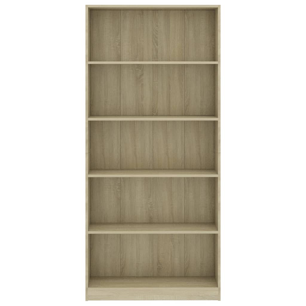 5-Tier Book Cabinet Sonoma Oak 80x24x175 cm Chipboard