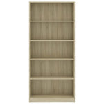 5-Tier Book Cabinet Sonoma Oak 80x24x175 cm Chipboard