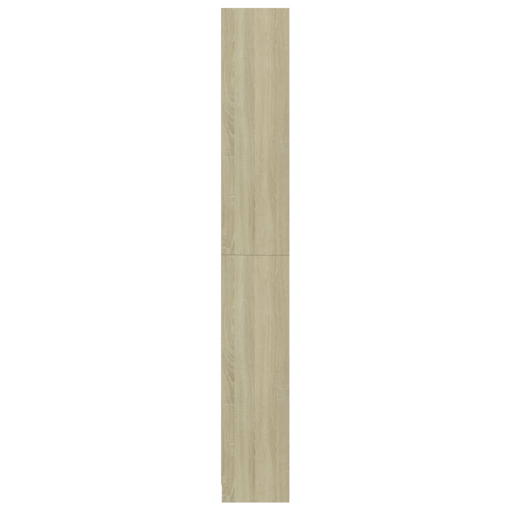 5-Tier Book Cabinet White and Sonoma Oak 80x24x175 cm Chipboard