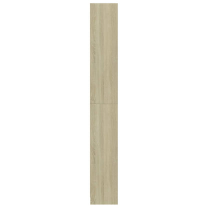 5-Tier Book Cabinet White and Sonoma Oak 80x24x175 cm Chipboard