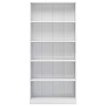 5-Tier Book Cabinet High Gloss White 80x24x175 cm Chipboard