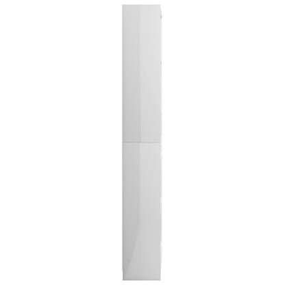 5-Tier Book Cabinet High Gloss White 80x24x175 cm Chipboard