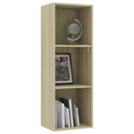 3-Tier Book Cabinet Oak Chipboard