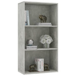 3-Tier Book Cabinet Concrete Grey Chipboard