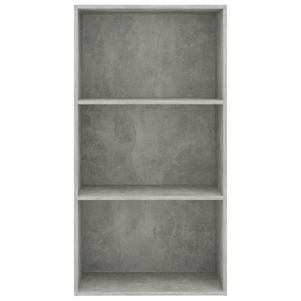 3-Tier Book Cabinet Concrete Grey Chipboard