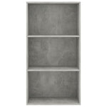 3-Tier Book Cabinet Concrete Grey Chipboard