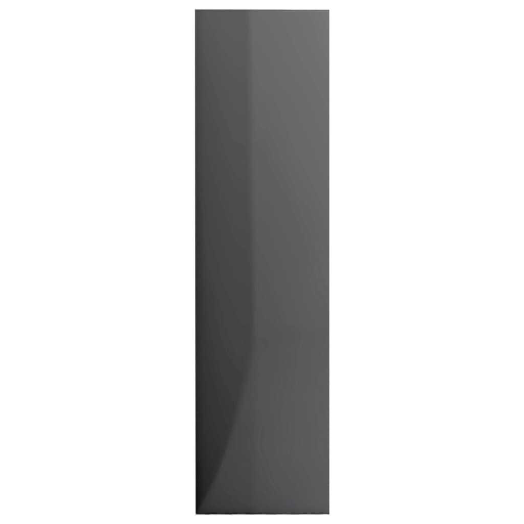 3-Tier Book Cabinet High Gloss Grey  Chipboard