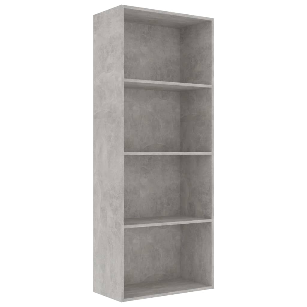 4-Tier Book Cabinet Concrete Grey Chipboard