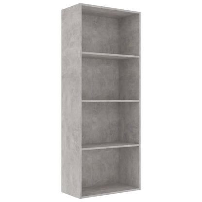 4-Tier Book Cabinet Concrete Grey Chipboard