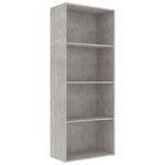 4-Tier Book Cabinet Concrete Grey Chipboard