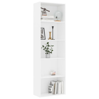5-Tier Book Cabinet White - Chipboard