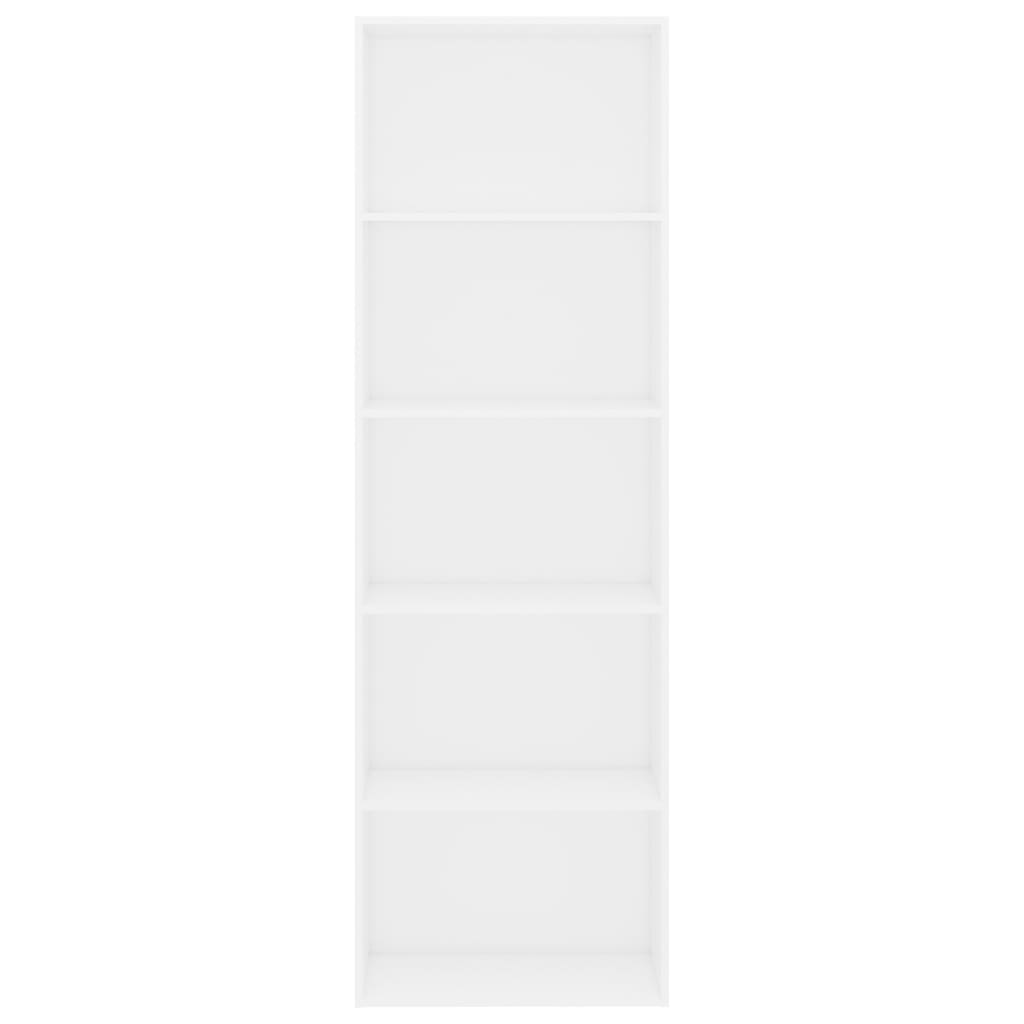 5-Tier Book Cabinet White - Chipboard