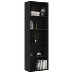 5-Tier Book Cabinet Black - Chipboard