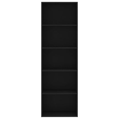 5-Tier Book Cabinet Black - Chipboard