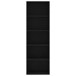 5-Tier Book Cabinet Black - Chipboard