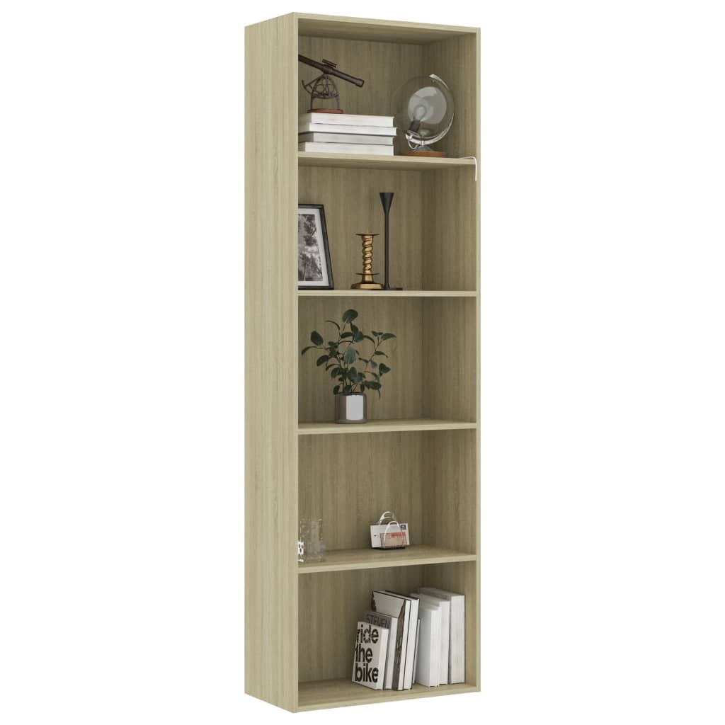 5-Tier Book Cabinet Sonoma Oak - Chipboard