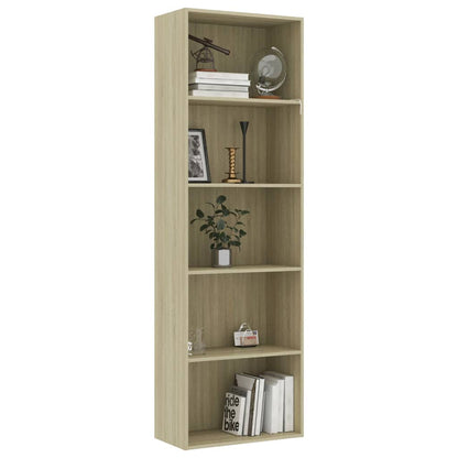 5-Tier Book Cabinet Sonoma Oak - Chipboard