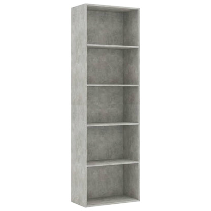 5-Tier Book Cabinet Concrete Grey - Chipboard