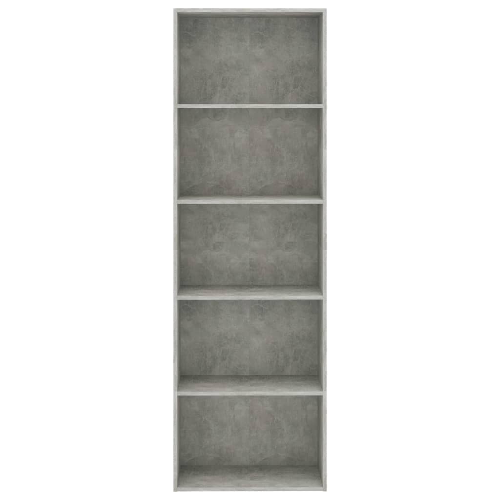 5-Tier Book Cabinet Concrete Grey - Chipboard