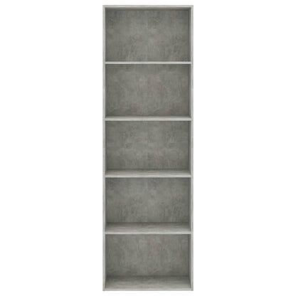 5-Tier Book Cabinet Concrete Grey - Chipboard