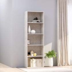 5-Tier Book Cabinet Concrete Grey - Chipboard
