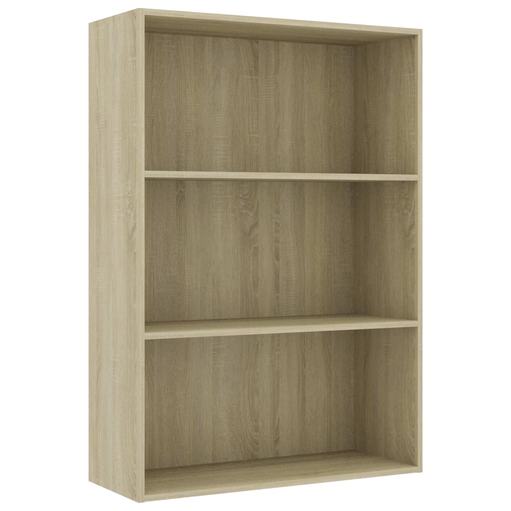 3-Tier Book Cabinet Sonoma Oak 80x30x114 cm Chipboard