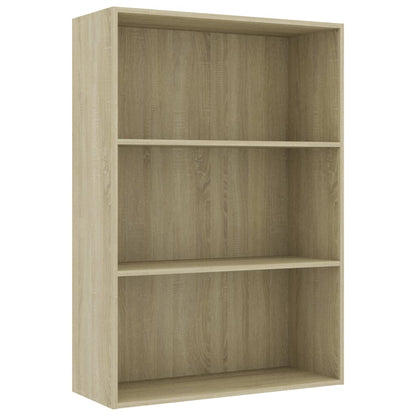 3-Tier Book Cabinet Sonoma Oak 80x30x114 cm Chipboard