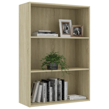 3-Tier Book Cabinet Sonoma Oak 80x30x114 cm Chipboard