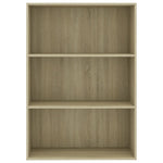 3-Tier Book Cabinet Sonoma Oak 80x30x114 cm Chipboard