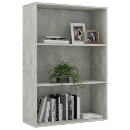 3-Tier Book Cabinet Concrete Grey 80x30x114 cm Chipboard