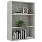 3-Tier Book Cabinet Concrete Grey 80x30x114 cm Chipboard