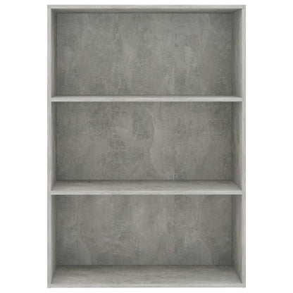 3-Tier Book Cabinet Concrete Grey 80x30x114 cm Chipboard