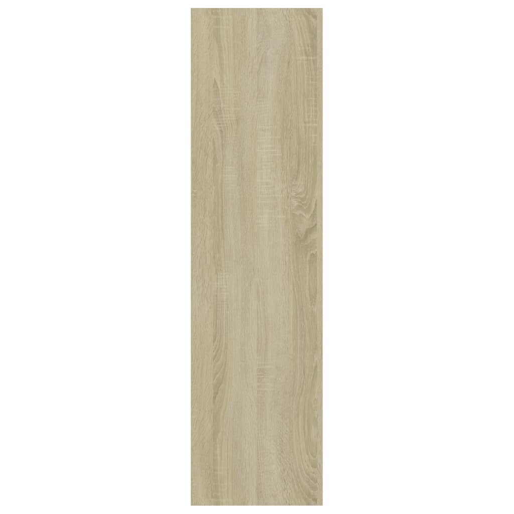 3-Tier Book Cabinet White and Sonoma Oak 80x30x114 cm Chipboard