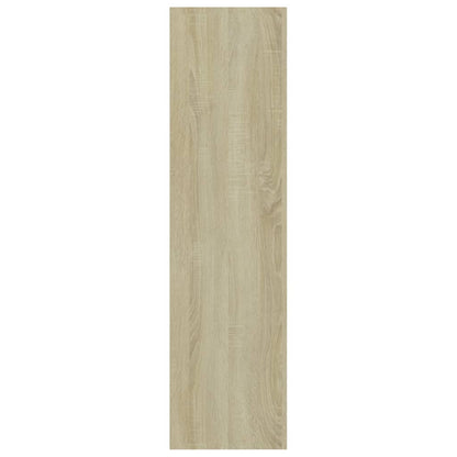 3-Tier Book Cabinet White and Sonoma Oak 80x30x114 cm Chipboard