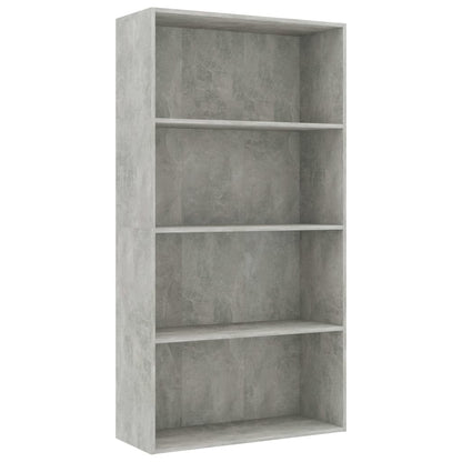 4-Tier Book Cabinet Concrete Grey 80x30x151.5 cm Chipboard