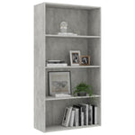 4-Tier Book Cabinet Concrete Grey 80x30x151.5 cm Chipboard