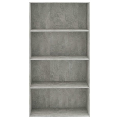 4-Tier Book Cabinet Concrete Grey 80x30x151.5 cm Chipboard