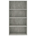 4-Tier Book Cabinet Concrete Grey 80x30x151.5 cm Chipboard