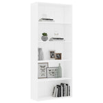 5-Tier Book Cabinet White Chipboard