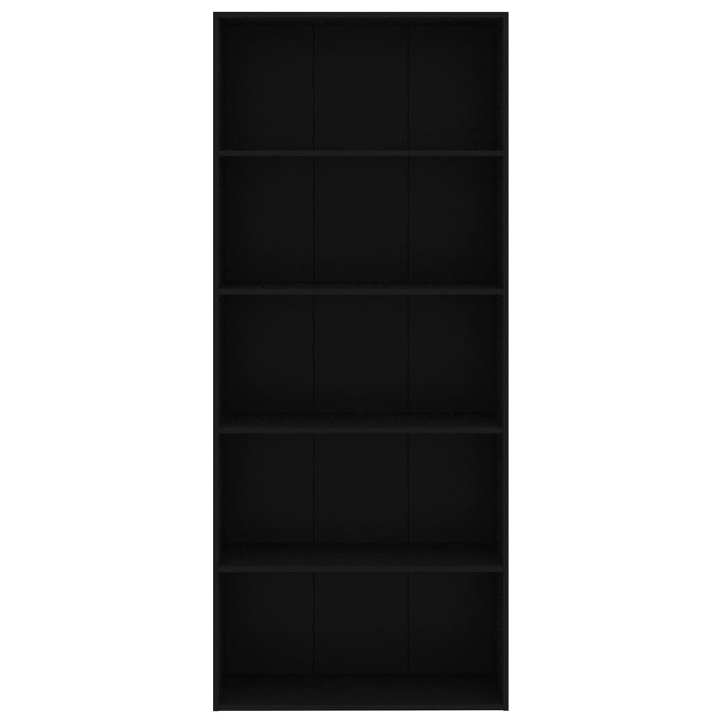 5-Tier Book Cabinet Black  Chipboard