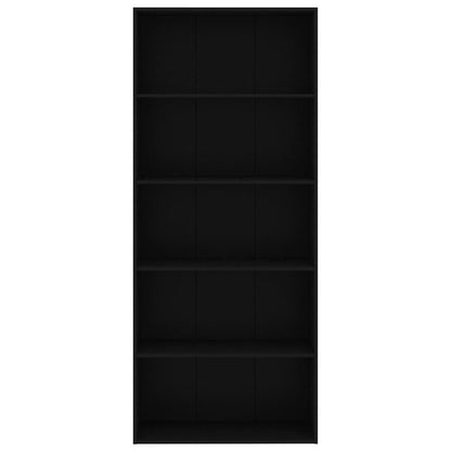 5-Tier Book Cabinet Black  Chipboard