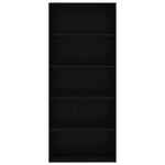 5-Tier Book Cabinet Black  Chipboard