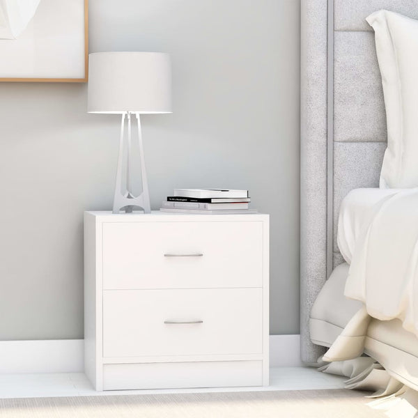  Bedside Cabinet White 40x30x40 cm Chipboard